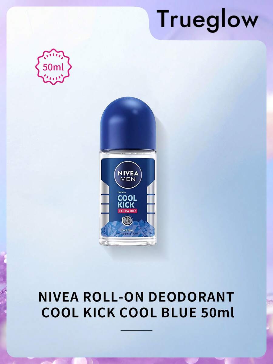 NIVEA 男士 72H Cool Kick 極乾爽藍色滾珠止汗除臭劑 50ml 長效身體除臭劑,適合日常使用 - Cool Blue Scent 50ml - 查看 1