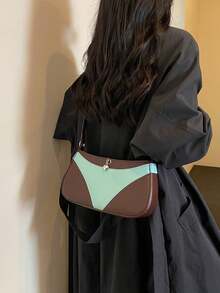 1pc Solid Color PU Leather Women's Shoulder Bag, Commuter Versatile Crossbody Bag, Adjustable Strap - Multicolor - View 6