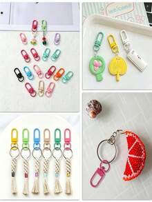 10/20/30/50pcs Zinc Alloy Rotating Lobster Clasp Key Ring Metal Spring Swivel Hook, For Making Keychains, Handmade Lanyards, Bag Accessories, Key Chain Connectors And Jewelry Making DIY Keychain Accessories - Keychain - View 5