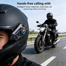 Tai nghe không dây cho mũ bảo hiểm xe máy Y12, âm thanh HiFi, chống ồn, loa mũ bảo hiểm, micro, tự động trả lời, BT5.3, tương thích với mũ bảo hiểm nửa mặt và cả mặt, hỗ trợ kết nối hai điện thoại, lý tưởng cho lái xe ngoài trời, lựa chọn hàng đầu cho những người đam mê lái xe - Y12 (Không có đàm thoại) - Xem 5