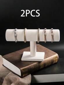 2/1pc Velvet T-Shaped Bracelet Display Stand, Necklace Display Stand, Jewelry Rack, Jewelry Storage Rack, Desktop Display Stand, Desktop Jewelry Rack, Mother's Day Gift, Suitable For Retail Display Cabinets, No Electricity Required, Sturdy Plastic Base, Perfect For Displaying Necklaces, Bracelets And Watches, Jewelry Storage Rack, Christmas And Valentine's Day Gift - Multicolor - View 19