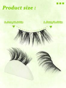 7Pairs Half Lashes Natural Look Wispy False Eyelashes 3D Fluffy Faux Mink Lashes Wispy Cat Eye Lashes Look Like Extensions Soft Fake Lashes - Black - View 7