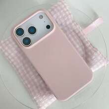 新款奢華防震親膚波爾多紅手機殼，適用於 iPhone 18 Pro、17、16、15 Pro、14 Plus、13、12、11、17 Pro Max、Air、XR、XS Max、X/XS、7/8 Plus、7/8，防摔光滑保護套，耐用設計，親膚材質，海軍藍，生日派對禮物 - 淺粉色 - 查看 3