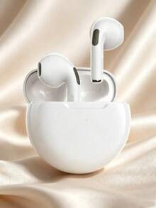Earbud Bluetooth Nirkabel Sejati TWS Stereo HiFi Peredam Kebisingan untuk Olahraga dengan Mikrofon, Kompatibel dengan Smartphone - Putih - View 3