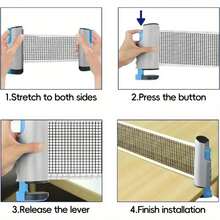 Portable Retractable Table Tennis Net Adjustable Height Ping Pong Net For Indoor And Outdoor Use Lightweight Easy Setup Game Accessory Great For Family Gathering Party Activities Recreational Sports Handy Entertainment Supply For Home Backyard Campus - Multicolor - View 6