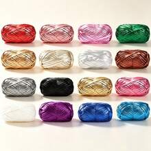 KNIT-TRANS 3pcs 300g Multi-Color Artificial Leather Yarn, Polyester Metallic Crochet And Knitting Yarn, 33m/36yds Per Roll, Suitable For DIY Bags, Blankets, Cushions, Rugs, With Eye-Catching Unique Metallic Tone - Multiple Styles - View 10