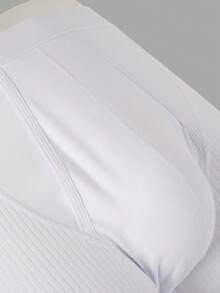 Norcotton Men's High Waist Ribbed Patchwork Underwear, 3-Layer Open Front Crotch, Enlarged Crotch Area, Boxer Briefs, 6-Pack - White - View 7