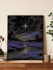 DIY Glowing Starry Night Landscape (Frameless 8x12 / 16x20 Inches) Paint By Numbers Kit(Acrylic) Arts & Crafts For Adult Beginners, Home Wall Decor, And Creative Holiday Gifts For Relaxing - Sets - View 4