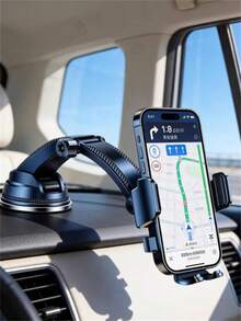 1pc 360° Car Waterfall Phone Holder, Strong Suction Cup Firmly Adheres Without Falling, Adjustable Angle For Free View Switching, Smooth Ride On Rough Terrain, Essential Stable Accessory For Self-Driving Trips - A - View 3