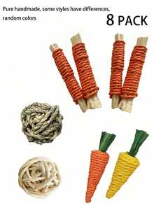 Happy Little Pet Rabbit Small Animal Chew Toy Grinding Toy, Small Pet Toy, 3pcs/6pcs/8pcs/13pcs Small Animal Grinding Gift - Multicolor - View 6