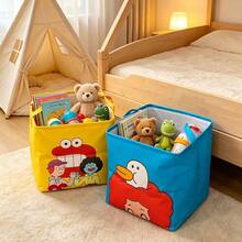 1pc Cartoon Toy Storage Basket, Waterproof, Foldable, Car-Friendly, Large Capacity Baby Snack Toy Clothing Storage Bin - Multicolor - View 6