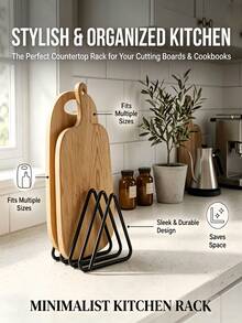 Heavy Duty Metal Cutting Board Rack, Triangular Cutting Board Holder, Baking Sheet Storage Rack, Kitchen Storage Rack For Storing Cutting Boards, Plates And Pot Lids, Space-Saving Cabinet Countertop Organizer, Home Decor, Kitchen Accessories - Multicolor - View 8
