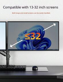 Lenovo A720 Pneumatic Full‑Motion Monitor Stand, Articulating Multi‑Direction Rotatable VESA Mount Bracket, One‑Hand Smooth Adjustment, Cable Management, Space‑Saving Ergonomic Riser For Large‑Screen Home Office Display - View 5