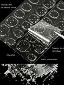 288pcs (12 Sheets) Waterproof Breathable Double-Sided Adhesive Gel Nail Stickers, Super Strong Adhesion Transparent Soft Fake Nail Glue Stickers, Suitable For Nail Care - Upgraded Version - View 4