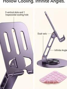 360° Rotating Metal Phone Stand And Phone Sticker, Foldable And Height Adjustable Phone Holder, Portable Rotating Desktop Stand For Office, Home And Travel - Multiple Styles - View 9