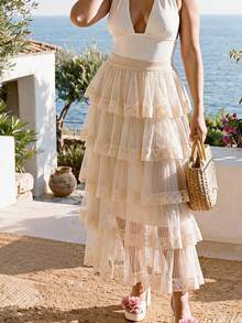 Women Skirts - Champagne - View 2