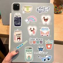 50PCS Cartoon Dentist Graffiti Stickers Funny Cute Tooth Reward Party Aesthetic Stickers Vinyl Waterproof Stickers For Water Bottle,Computer,Laptop,Phone,Luggage,Notebook,Fridge - Multicolor - View 2