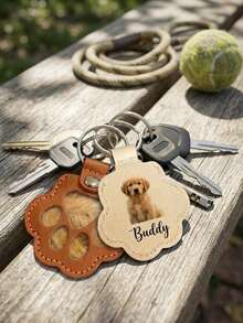 Personalized Pet Memorial Keychain, Customized With Photo And Pet Fur Storage Function, Memorial Gift For Beloved Pets (Cats & Dogs), Pet Fur Keepsake Keychain, Pet Memorial Gift, Memorial Accessory Specially Designed For Pet Lovers - Multicolor - View 4