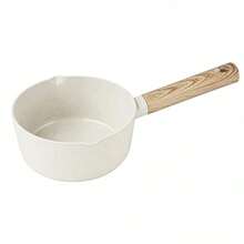 16cm Aluminum Saucepan With Ceramic Non-Stick Coating, Wood-Effect Handle And Double Pour Spouts, Induction And Gas Stove Compatible - View 8
