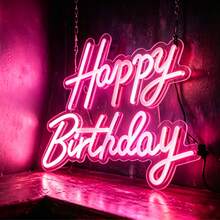 1pc Happy Birthday LED Neon Sign, Acrylic Material, Holiday Wall Decor, Suitable For Home Party And Dorm Room Wall Decoration, USB Powered, Ideal Choice For Birthday Party Theme - Happy Birthday Light Board - View 11