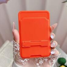 Solid Color Adhesive Phone Card Holder With Built‑In Kickstand, 2 In 1 Self‑Adhesive Back Card Pocket & Foldable Phone Stand, Slim Stick‑On Card Wallet For Credit Card ID Card, Universal Portable Phone Accessory For All Smartphones, Multi Pastel Color Options - Multicolor - View 13
