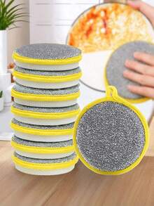 10/5pcs Double-Sided Dish Scrubbing Sponges, Steel Wire Back, Durable And Reusable, Suitable For Dishwashing, Tabletop, Stove And More - Multi-color - View 12