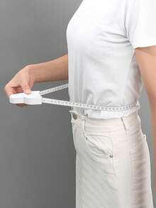 1PC Random Color Body Measurement Tape, Fitness Essential, Home Essential Soft Tape, Soft Tape For Measuring Waist, Hip, Chest, Arm, Leg, Thigh - Automatic High Precision 3-In-1 Soft Tape, Used For Measuring Height, Waist, Chest And Thigh Circumference - Retractable Fitness Measurement Tape, Convenient For Home And Gym Use - A - View 3