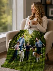 Personalized Photo Blanket, Valentine's Day Gift For Wife/Husband, Anniversary Gift For Husband, Keepsake Gift For Boyfriend Or Girlfriend, Customized Christmas And Halloween Supplies - Multicolor - View 5