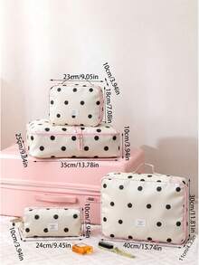 1Pc/Set Polka Dot Printed Portable Travel Storage Bag Luggage Packing Bag Multi-Functional Storage Bag Makeup Bag Toiletry Bag Travel Essential - Multicolor - View 10