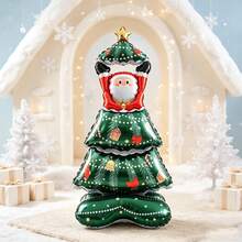 1pc 150cm Extra Large Standing Santa Claus Tree Shaped Cartoon Foil Balloon, Suitable For Christmas Party Decoration - View 4