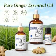 HIQILI Ginger Essential Oil, Rich Warm Spicy Aroma, 10ml/30ml/100ml, For Diffusing, Relaxing, Refreshing, DIY Fragrance Blending, Enhancing Daily Mood - Ginger - View 2
