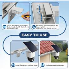 Security Camera Eave Mount Bracket, Outdoor Stainless Steel Eave Camera Mounting Base, Includes Rust-Proof Screws, Suitable For Security SoloCam S340 And PTZ Dome Cameras, Portable No-Drill Design - A - View 5