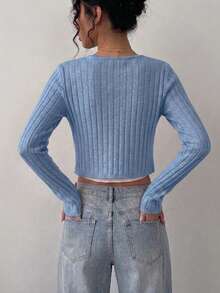 Women Cardigans - Baby Blue - View 3