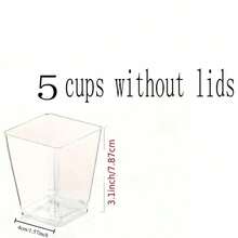 100/50/30/25/10/5pcs European Minimalist Square Mousse Cups, Square Transparent Cup Body With Clean Lines, High-Transparency Material Clearly Displays Rich Dessert Layers. Suitable For Pudding, Fruit Desserts, Yogurt Snacks, Perfect For Dessert Shops, Home Afternoon Tea, Themed Cold Buffet Parties, Creating Exquisite And Eye-Catching Food Presentation Effects. - Clear - View 18