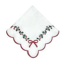 1/2/4pcs Holiday Party Decoration Napkins, Christmas Home Dinner Table Matching Creative Scene Arrangement Decorative Fabric Napkins - White - View 8