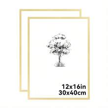 Mosearon 1件/2件/3件/4件 30x40cm 金色平面鋁合金相框，A3裝飾相框，A4現代家居裝飾藝術相框，極簡金色鋁合金裝飾相框，輕量防霉堅固相框（不含卡紙） - 金色 - 查看 16