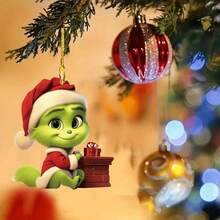 The Grinch 6/3/1pc New Green Monster Pendant, Car Rearview Mirror & Backpack Decoration, Christmas Party Decor & Photo Prop, Suitable For Christmas, Halloween, Birthday, Gift For Family & Adults - Multicolor - View 2