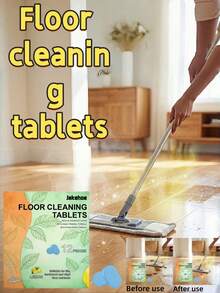 Floor Cleaning Tablets, Tile And Hardwood Floor Cleaning Tablets, Deodorizing And Brightening Formula, Designed For Deep Cleaning Various Floor Surface Stains And Dirt. - Solid State - View 2
