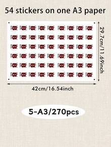 LICVIC 54-540張客製化紅色格紋字母聖誕貼紙附姓名，個性化A-Z字母標籤貼紙，節慶假期禮物包裝裝飾，客製化聖誕姓名標籤，可自訂圓形禮物貼紙，聖誕派對裝飾，假期禮物點綴 - 風格E - 查看 10