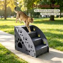 4-Layer Pet Ramp Ladder For Cats And Dogs, Non-Slip Bed Steps, Multi-Layer Climbing Pad For Old And Young Dogs And Cats - Grey - View 7