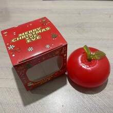 聖誕逼真紅蘋果捏捏樂,慢回彈麥芽糖質感手把玩玩具,創意桌面裝飾禮盒,適合青少年與成人的節日禮物 - 彩色 - 查看 4