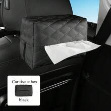 1pc Universal Car Sun Visor Armrest Box Tissue Holder, Seat Back Hanging PU Faux Leather Car Tissue Box - A - View 6