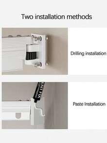 Foldable Shower Curtain Rod, Upgraded Thickened Aluminum Alloy Material, 360° Foldable Design, Rust-Proof And Moisture-Proof, Suitable For Balcony And Bathroom Drying Rack, Space-Saving, Easy To Store, Adapts To Various Wall Shapes - Multicolor - View 8