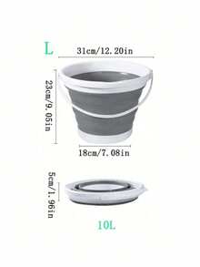 1pc Foldable Round Bucket, Portable Multi-Functional Plastic Folding Bucket, Suitable For Outdoor Travel, Home, Dorm, Space-Saving, Lightweight, Applicable For Fishing, Foot Soaking, Car Washing And Daily Storage - Multicolor - View 12