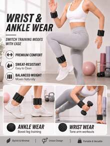 1/2pcs Adjustable Waterproof Silicone Wrist & Ankle Weights, (1/2/3lbs) Portable Leg & Wrist Strength Training Equipment - Multicolor - View 4