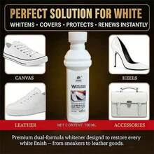 100ml - Multi-Functional White Shoe Whitening Liquid, Removes Yellow Stains And Restores Shine - White - View 4