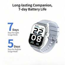 Lenovo Smartwatch, layar AMOLED HD persegi 1,96 inci, daya tahan baterai lama, konektivitas nirkabel 5.4+, mode olahraga, pemantauan kesehatan harian dengan lebih dari 50 mode olahraga. - View 7