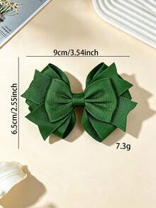 2 kẹp tóc nơ nhiều lớp màu xanh bằng ruy băng polyester, phù hợp dùng hàng ngày - Nhiều màu - Xem 5