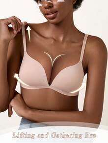 Women's Wireless Padded Push-Up Bra - Comfortable All-Day Support, Seamless Fit - Pink - View 4