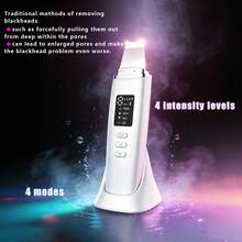 4-In-1 Facial Skin Scrubber, Home Use Pore & Surface Oil Cleanser, Multi-Mode Skincare Auxiliary Tool, USB Rechargeable Portable Beauty Care Device - Multicolor - View 9